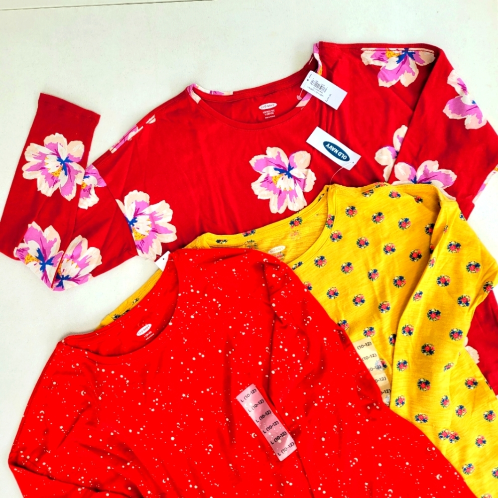 NWT Bundle of 3 Old Navy Girls Long Sleeve Shirts